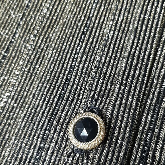 Alfred Dunner Gold and Black Button Down Shirt - Picture 8 of 11